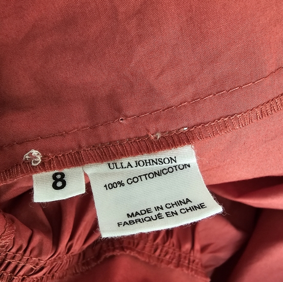 Ulla Johnson Hornoria Mini Dress Ruffle Red Cotton Size 8 - Picture 7 of 8